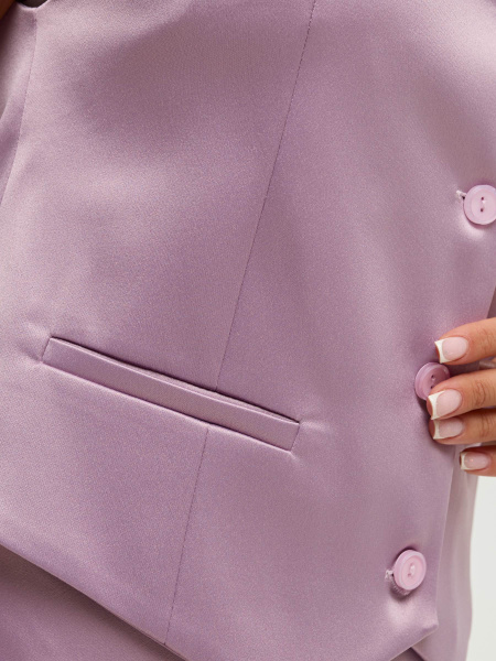 Атласный женский жилет классический, светло-серый