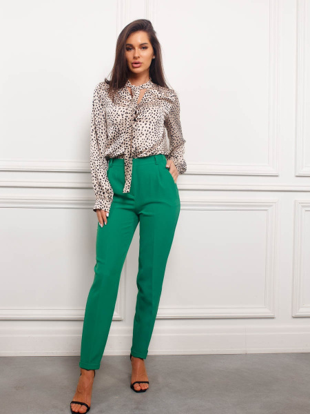 Брюки женские офисные классические, зеленые