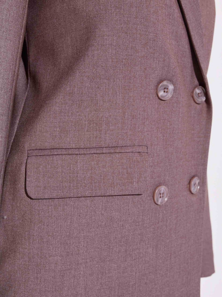 Женский жакет двубортный из вискозы, капучино