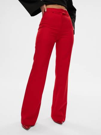 Брюки клеш женские классические, красные