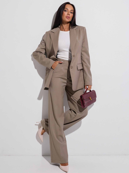 Брюки классические из вискозы, хаки