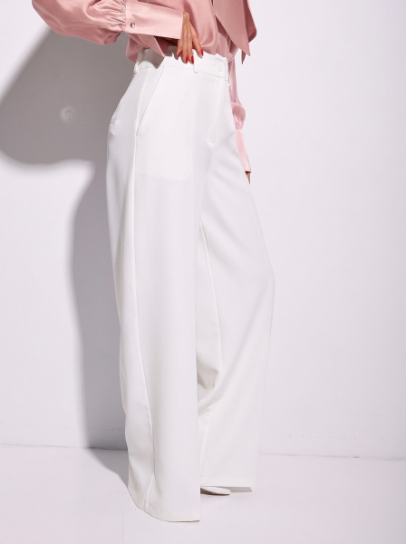 Брюки-палаццо женские из вискозы, белые