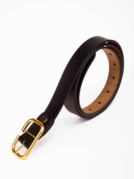 Ремень классический из натуральной кожи, черный