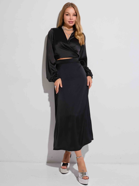 Юбка-миди атласная