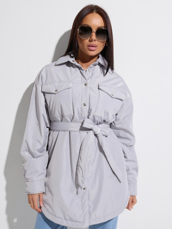Куртка-рубашка женская, светло-серая
