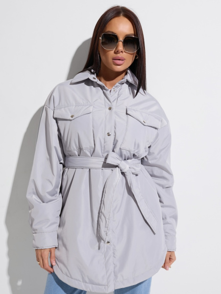 Куртка-рубашка женская, светло-серая