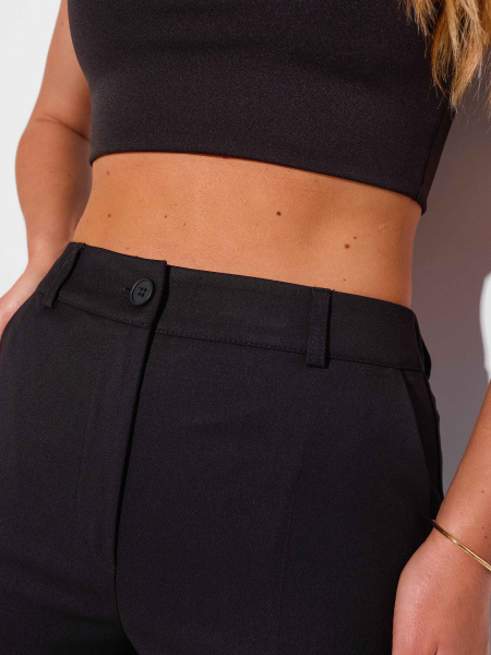 Брюки классические прямые из вискозы, черные