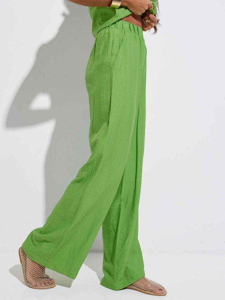 Брюки-палаццо женские из вискозы на резинке, лайм