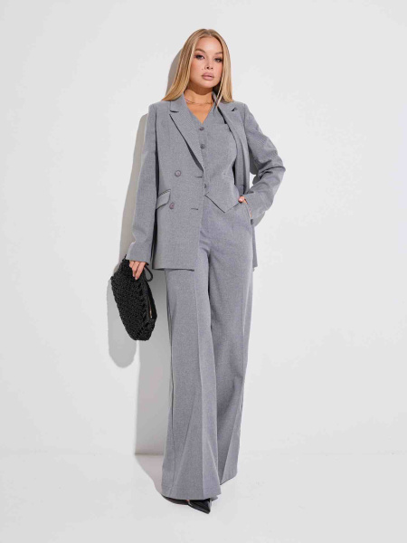 Женские брюки-палаццо из вискозы, теплый серый