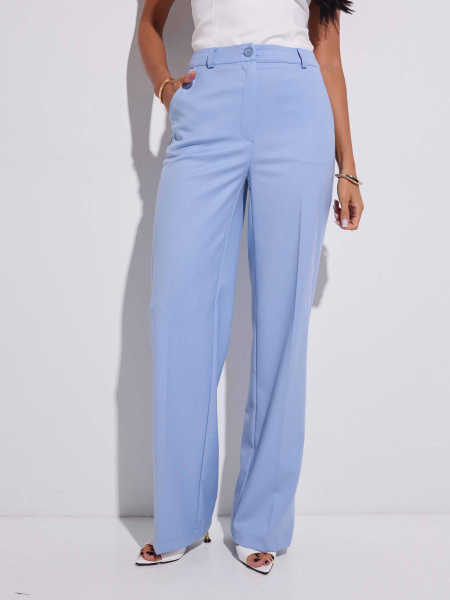 Брюки классические из вискозы, голубые