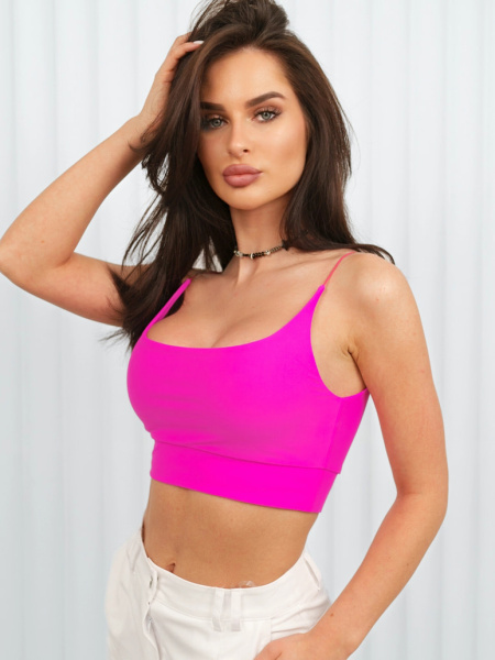 Топ женский на тонких бретельках, фуксия