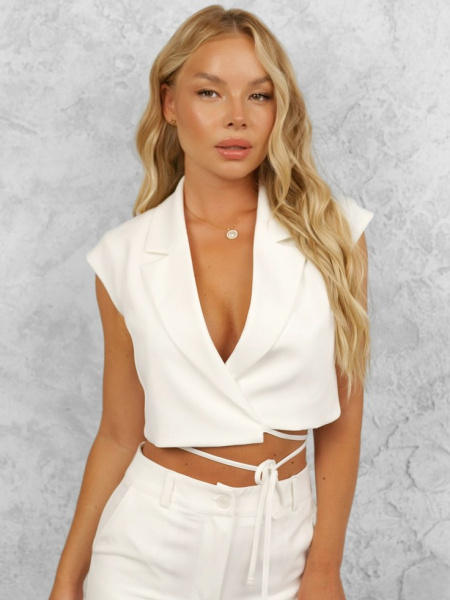 Жилет женский укороченный на завязках