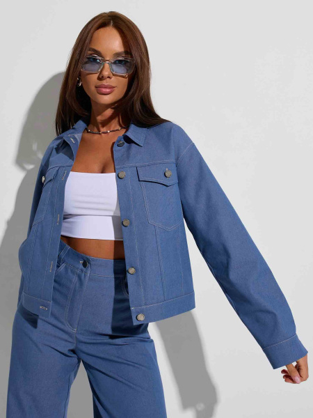 Жакет женский джинсовый, голубой