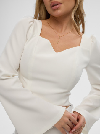 Женский приталенный топ с длинным рукавом