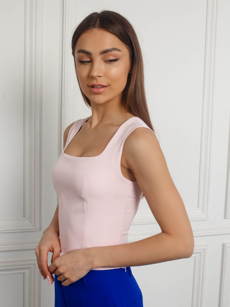 Топ женский с квадратным вырезом, светло-розовый