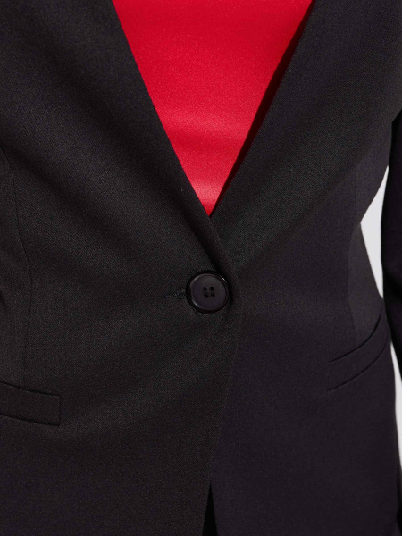 Жакет приталенный из вискозы, черный