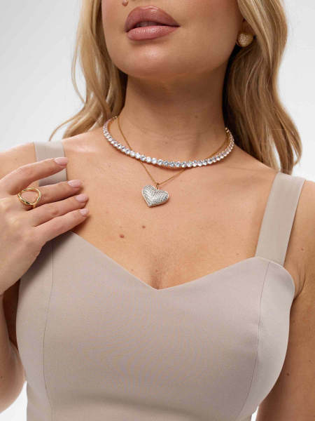 Топ женский классический удлиненный из хлопка, бежевый Топ женский классический удлиненный из хлопка, бежевый