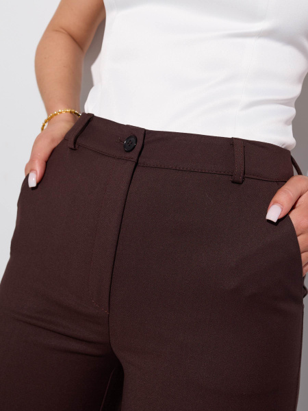 Брюки классические из вискозы, горький шоколад