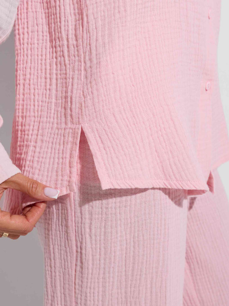 Рубашка из муслина, светло-розовая