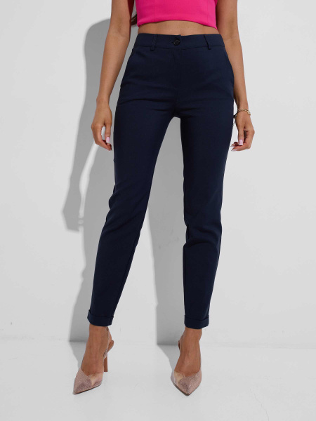 Брюки женские зауженные, темно-синие