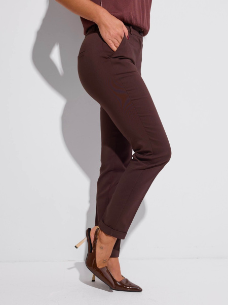 Брюки женские зауженные, горький шоколад 