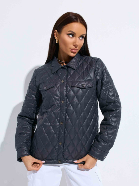Куртка-рубашка женская стеганая, графит