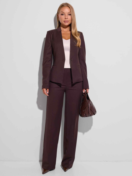 Брюки из вискозы классические, горький шоколад 