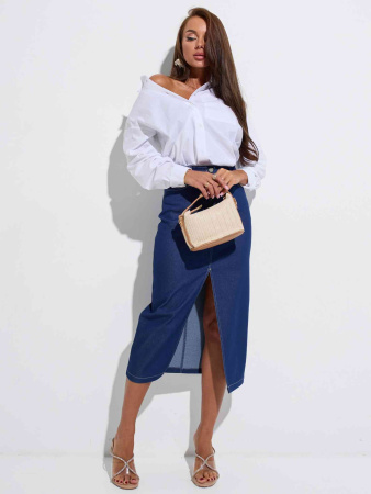 Рубашка женская хлопковая с накладным карманом