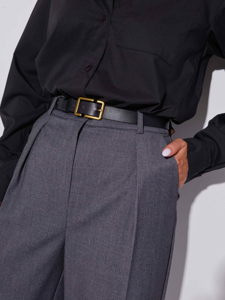 Брюки-палаццо классические из вискозы, графит