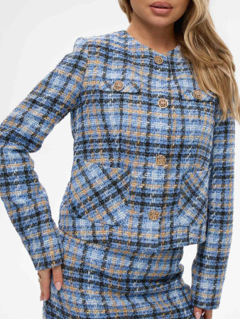 Женский жакет из твида в клетку