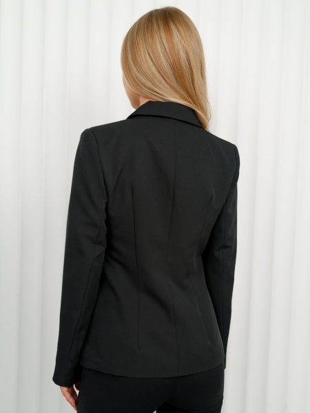Жакет женский приталенный однобортный, черный