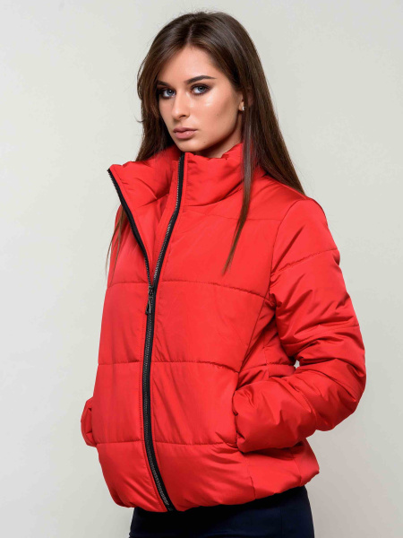 Куртка женская короткая, красная