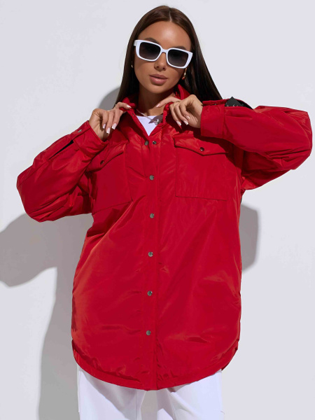 Куртка-рубашка женская, красная