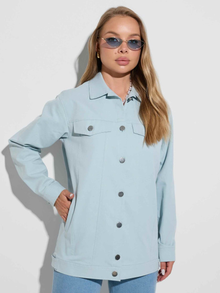 Куртка женская джинсовая удлиненная, мятная