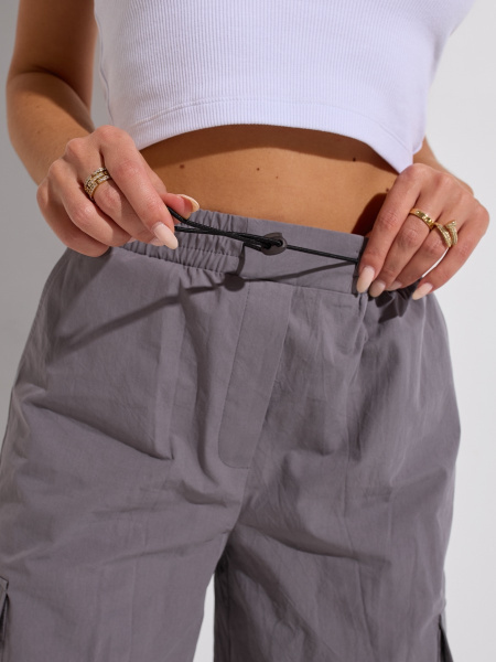 Брюки-баллоны спортивные женские, серые