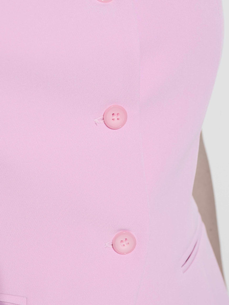 Жилет приталенный с круглой горловиной, розово-лавандовая