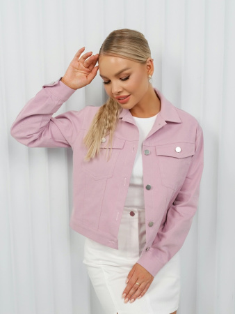 Жакет женский джинсовый, светло-розовый