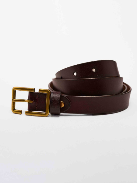 Ремень из натуральной кожи классический, коричневый