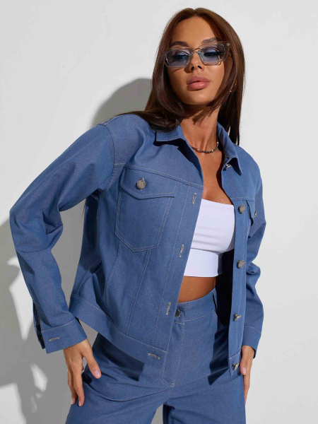 Жакет женский джинсовый, голубой