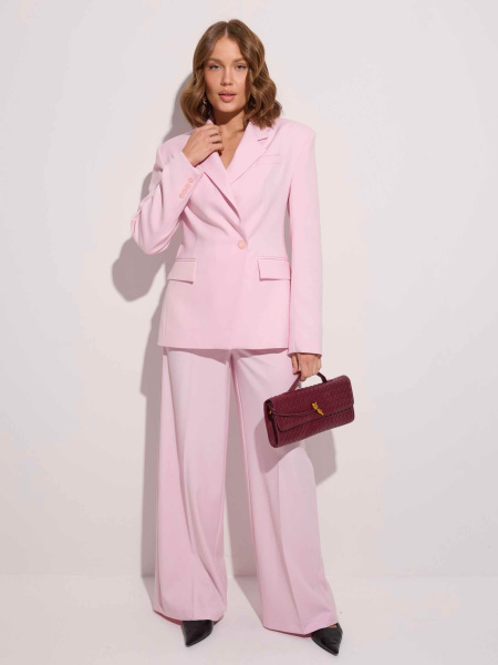 Брюки-палаццо женские из вискозы со стрелками, светло-розовые