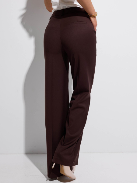 Брюки классические из вискозы, горький шоколад