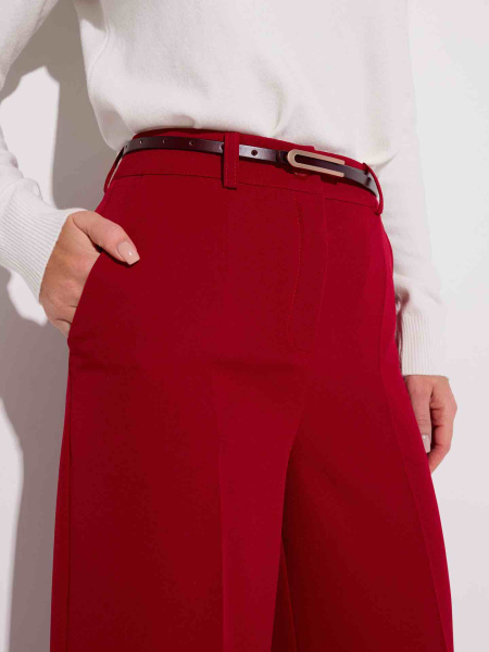 Брюки-палаццо женские классические, бордовые
