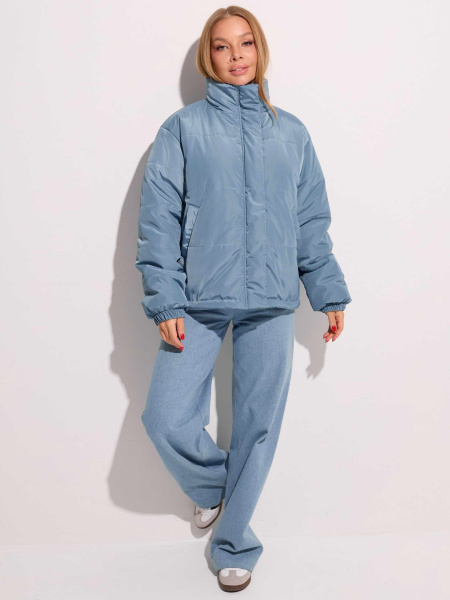 Куртка демисезонная, серо-голубая