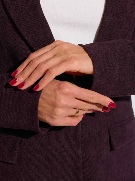 Жакет женский из вельвета, горький шоколад 