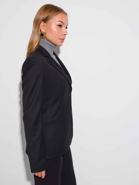 Жакет классический приталенный из вискозы, черный