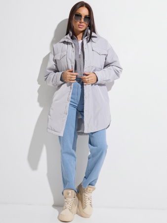 Куртка-рубашка женская, светло-серая