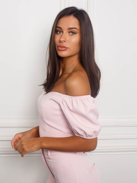 Топ женский с рукавами-фонариками, светло-розовый