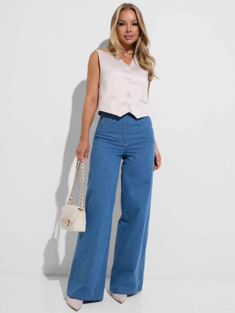 Джинсы трубы женские широкие