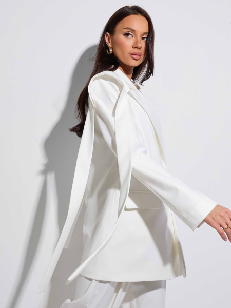 Жакет оверсайз с завязками, белый