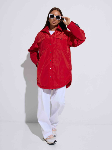 Куртка-рубашка женская, красная